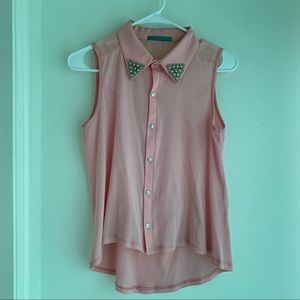 Pink collared Blouse